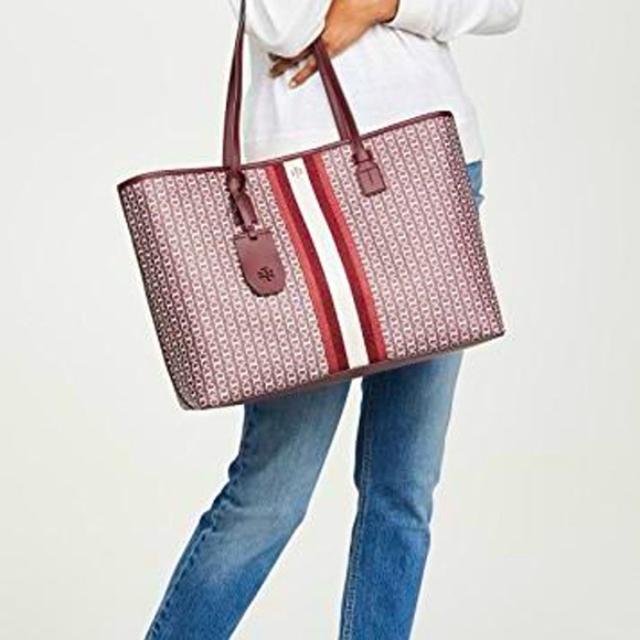 Tory Burch Gemini Link Tote in Real Burgundy - Picture 2 of 16